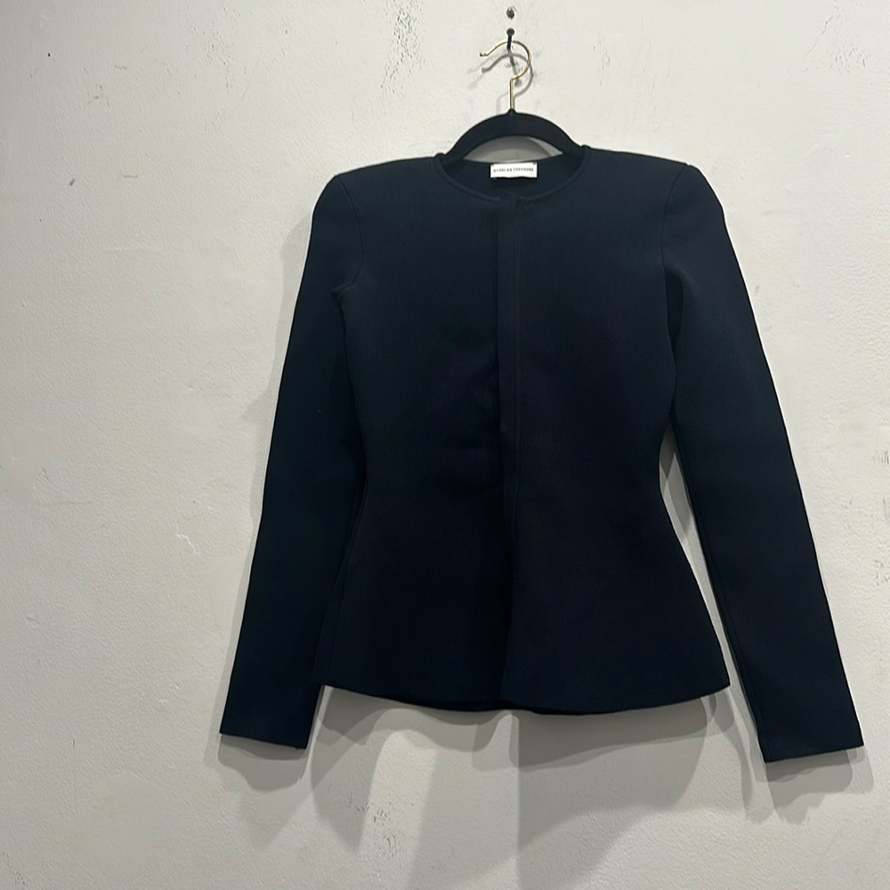 Scanlan Theodore Black Crepe Knit Jacket